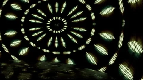 Bright Circular Light Array Disco Nightclub Stage Illusion Video stock 339288668