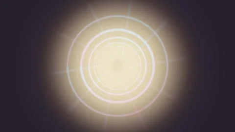 Bright circular light effect with rings creating a glowing focus Stock Footage 337384962
