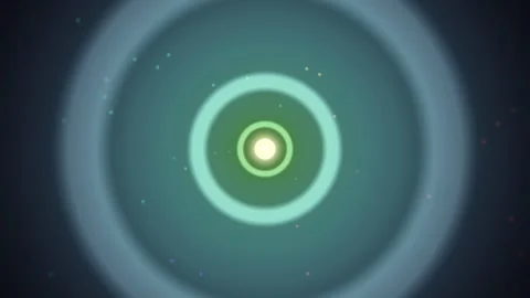 Bright circular light with glowing rings in dark background Stock Footage 337233656