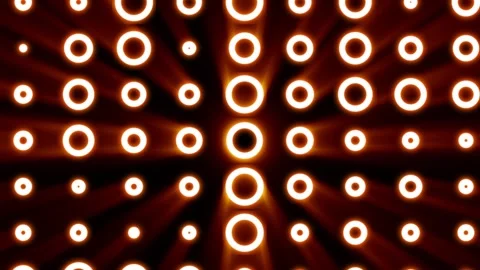 Bright circular lights forming a glowing orange grid pattern Vídeos de archivo 321050371