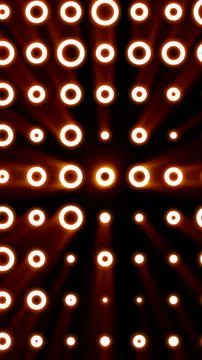 Bright circular lights forming a glowing orange grid pattern, creating a futu イラスト素材