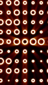 Bright circular lights forming a glowing orange grid pattern, creating a fu.. イラスト素材