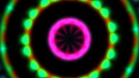 Bright circular pattern with glowing colors on a dark Stock Footage 337956625