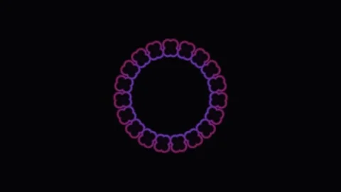 Bright circular pattern with green shapes on dark Stock Footage 338435686