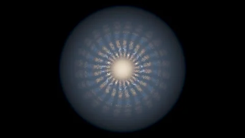 Bright circular pattern with radial lines on dark background Stock Footage 337378725
