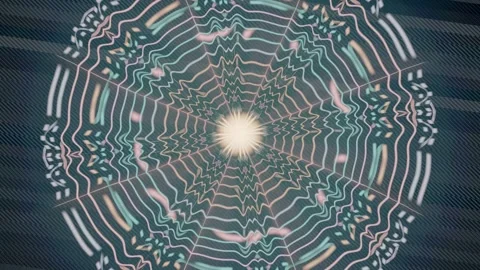 Bright circular pattern in soft colors with abstract lines and shapes Stock Footage 337388688