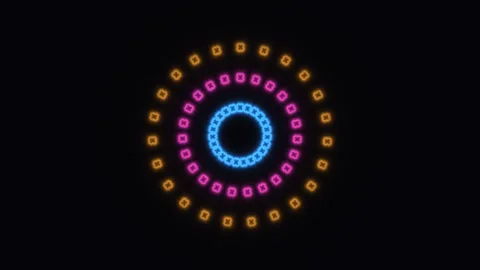 Bright circular pattern with vibrant colors on dark Video stock 338327985