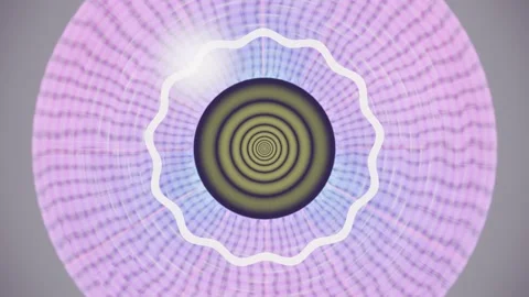 Bright circular swirl pattern on gray background Stock Footage 337389234