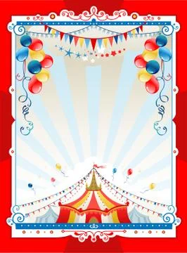Bright circus frame Stock Illustration