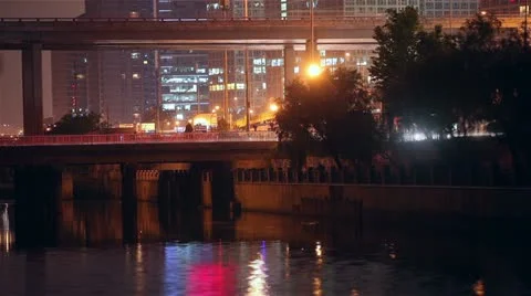 Bright city background Stock Footage 12276109