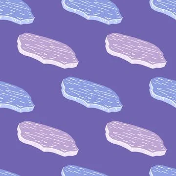 Bright climate cold seamless pattern with pastel tones glacier print. Purple  Illustrazione stock