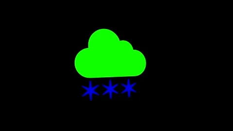Bright Cloud with Falling Snowflakes on Black Background Illustration Stock Footage 341921276