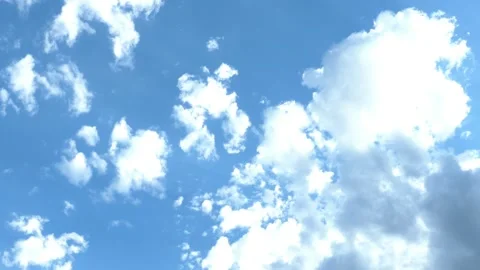 Bright clouds on blue sky. Stock Footage 248558943