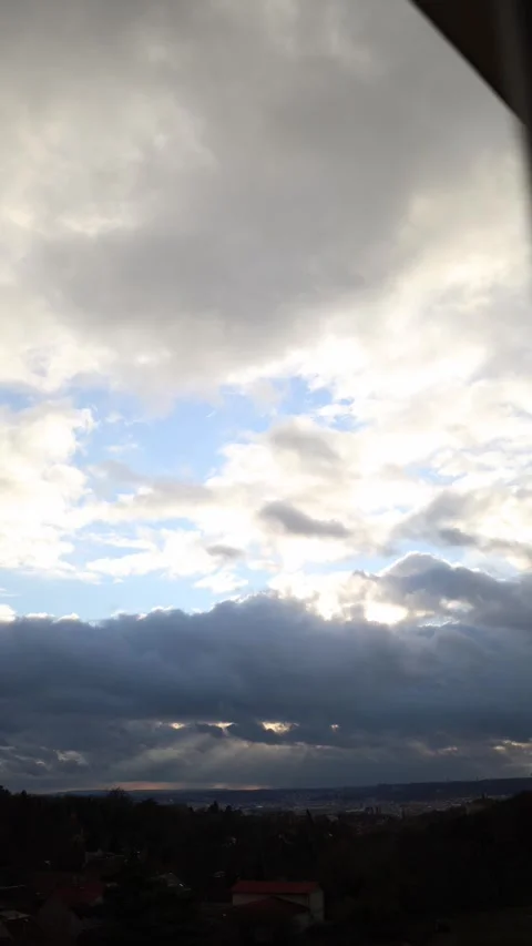 Bright clouds in the sky evening is coming Stock Footage 293464186