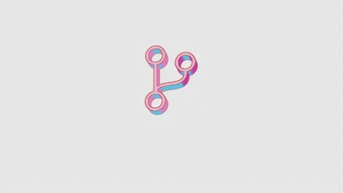 Bright code branch icon is jumping merrily. Retro style. Alpha channel black. Stock Footage 252806854