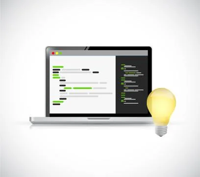 Bright coding idea concept illustration Illustrazione stock