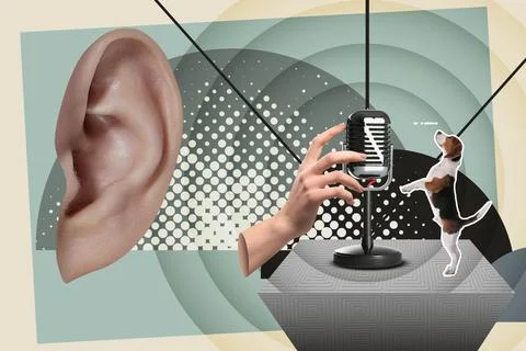 Bright collage. Different elements combined into creative artwork 스톡 사진