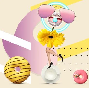 Bright collage. Different elements combined into creative artwork 스톡 사진