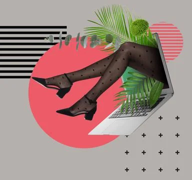 Bright collage. Different elements combined into creative artwork 스톡 사진