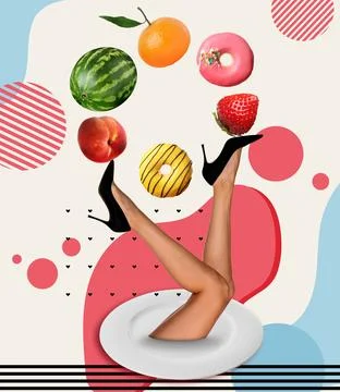 Bright collage. Different elements combined into creative artwork Stock Photos
