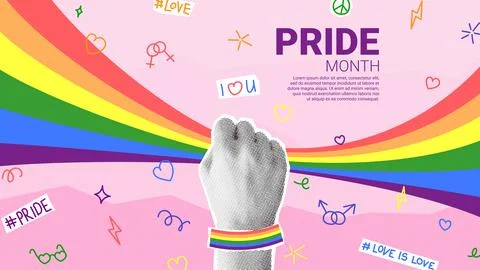 Bright collage for Pride Month Illustrazione stock
