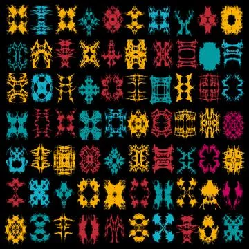 Bright collection of colored abstract isolated symbols for your design Stock Illustration