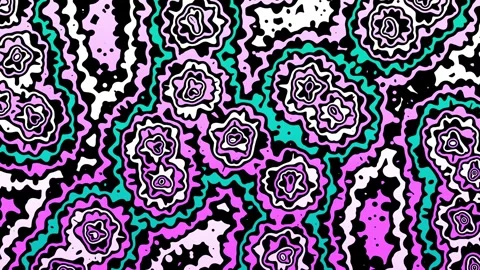 Bright Color Abstract Circular Molecule Cartoon Loop II Stock Footage 257761261