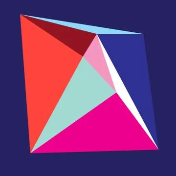 Bright color abstract form from triangles Stock Illustration