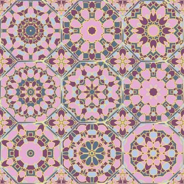 Bright color abstract geometric pattern, vector seamless Stock Illustration