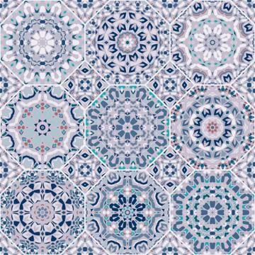 Bright color abstract geometric pattern, vector seamless Illustrazione stock