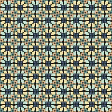 Bright color abstract geometric pattern, vector seamless Stock Illustration