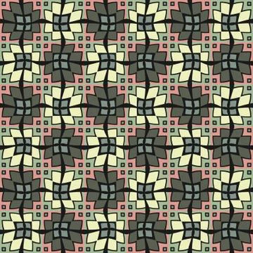 Bright color abstract geometric pattern, vector seamless Stock Illustration