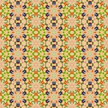 Bright color abstract geometric pattern, vector seamless Stock Illustration