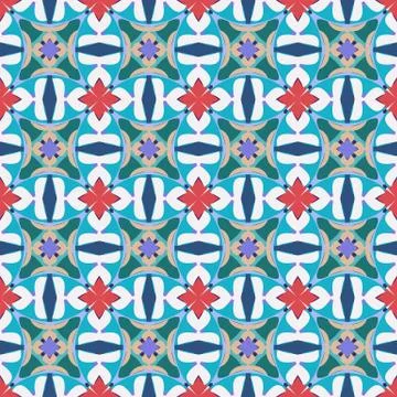 Bright color abstract geometric pattern, vector seamless Illustrazione stock