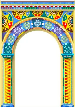 Bright color arch of the carousel Stock Illustration