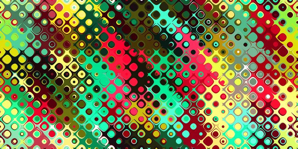 Bright color bubbles geometric surface. Rounded cells grid background. Bubb.. Illustrazione stock