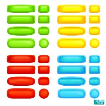 Bright color buttons set Stockillustratie