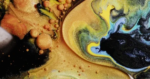 Bright Color Paint Bubbles Streaming Dripping Abstract Thought Background Stock Footage 93962002