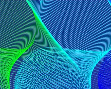 Bright color pattern green blue grid lines on a blue background. Stock Illustration
