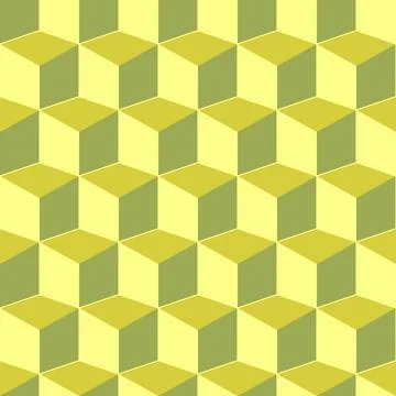 Bright color seamless geometric pattern. Repeatable cubes background. Decorative 库存插图