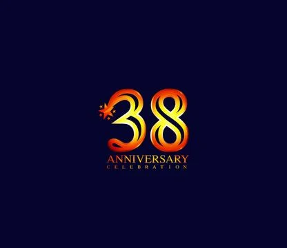Bright Color Star Design Shape element, Year Anniversary, Invitations, Design Stock Illustration