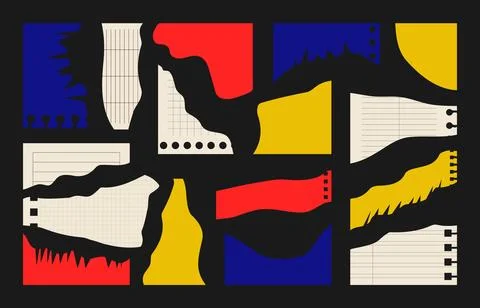 Bright colored cut and torn collage paper sheet. Notebook page for scrapbook Illustrazione stock