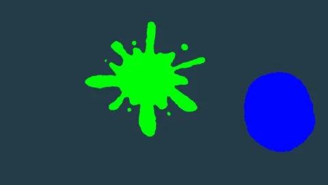 Bright colored drops fall from above and break. Color Burst iridescent Stock Footage 126268168