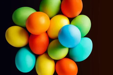 Bright colored Easter eggs Stock Photos