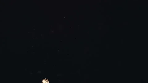 Bright colored flashes of fireworks on the black background of the night sky, a Stock Footage 220321193
