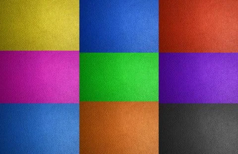 Bright colored geometric abstraction of rectangular shapes with leather texture Illustrazione stock