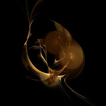 Bright colored graphic abstract element on black background, rendering Stock-Illustration