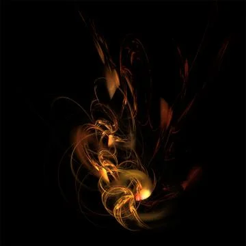 Bright colored graphic abstract element on black background, rendering Stock Illustration