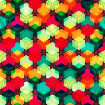 Bright colored grid seamless pattern Stock Illustration