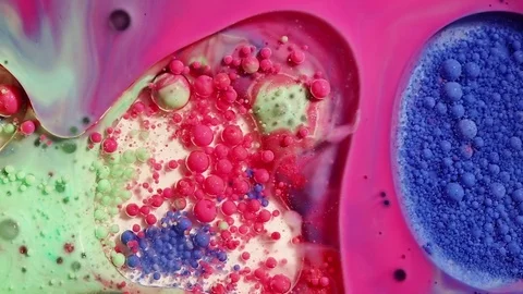 Bright colored ink bubbles Stock Footage 80855914